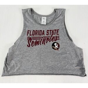 Florida State University Women's Size M Seminoles Muscle Tank Top Gray Cropped